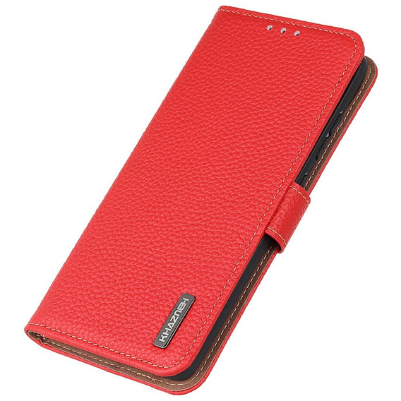 KHAZNEH RFID caz pentru OnePlus 12R, Litchi Texture, roșu