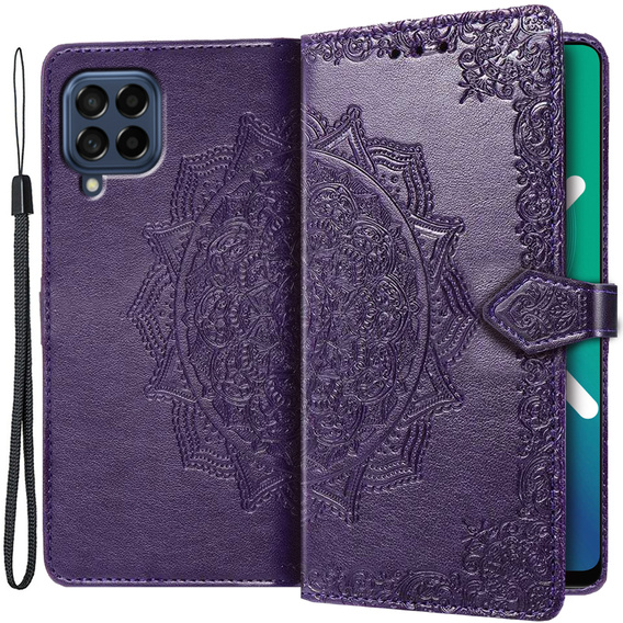 Cu clapetă pentru Samsung Galaxy M53 5G, Mandala, violet