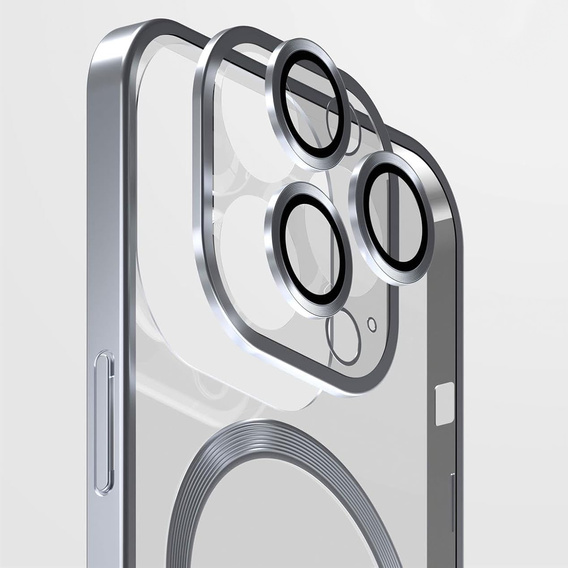 Huse pentru iPhone 14 Pro, ERBORD Hybrid MagSafe Case, de argint