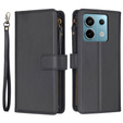 Cu clapetă pentru Xiaomi Redmi Note 13 Pro 4G / Xiaomi Redmi Note 14S / Xiaomi Poco M6 Pro 4G, Wallet Zipper Pocket, negru