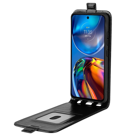 Cu clapetă pentru Motorola Moto E32 4G, Flip, negru
