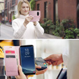 Carcasă flip CASEME pentru Samsung Galaxy S8, Waxy Textured, roz