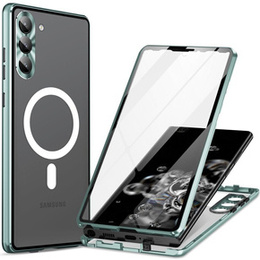 Carcasa Magnetic Dual Glass MagSafe pentru Samsung Galaxy S24+ Plus, verde