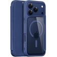 Husă Dux Ducis pentru iPhone 17 Pro, Skin X Pro, cu clapetă, pentru MagSafe, albastru marin