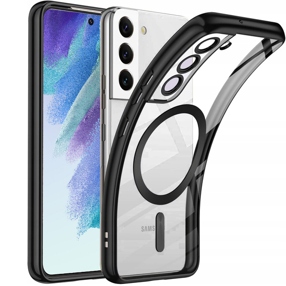 Husă pentru Samsung Galaxy S21 FE, Electro MagSafe, negru + Sticlă pentru ecran
