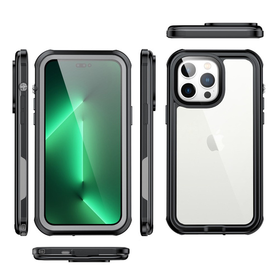 Husă impermeabilă IP68 pentru iPhone 14 Pro, negru