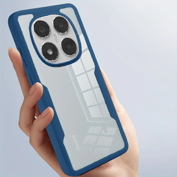 Carcasă pentru Xiaomi Redmi Note 14 Pro 5G, Shockproof, cu folie, albastru închis