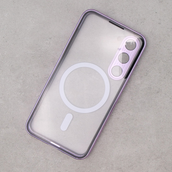 Carcasa Magnetic Dual Glass MagSafe pentru Samsung Galaxy S23, violet