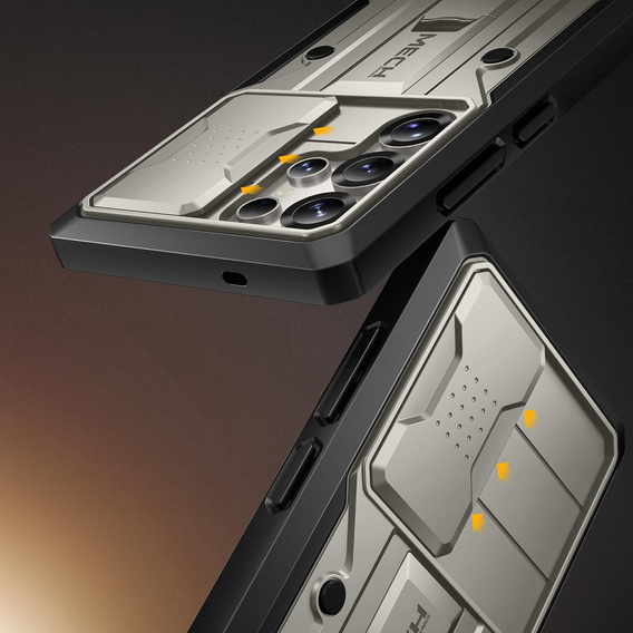 Carcasă robustă pentru Samsung Galaxy S25 Ultra – Tongate MECH Series Clip, negru