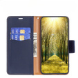 Cu clapetă pentru Samsung Galaxy A54 5G, Wallet Litchi Magnet, albastru închis