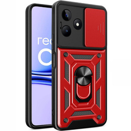 Husă blindată pentru Realme C53 4G, CamShield Slide, roșu