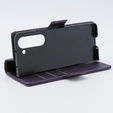 Husă pentru Samsung Galaxy Z Fold 5 5G, ERBORD Glossy Litchi, portofel cu clapetă, violet
