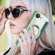 Cu clapetă pentru iPhone 16E, RFID Wallet MagSafe CamShield, verde