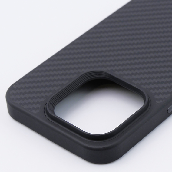 Husă pentru iPhone 15 Pro, Aramid Fiber Cover, negru