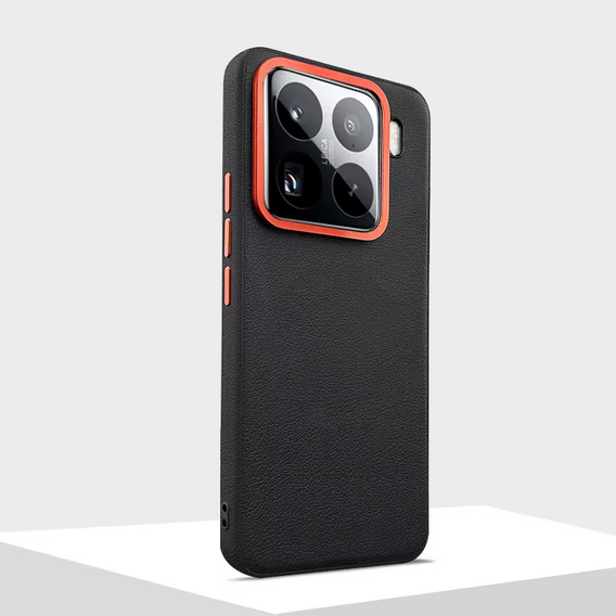 Husă din piele pentru Xiaomi 15, leather hybrid, negru