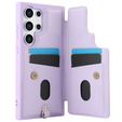 Husa pentru Samsung Galaxy S25 Ultra, Leather Flower Card Slot, violet
