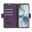 Husă pentru Realme 14 Pro+ 5G, ERBORD Glossy Litchi, portofel cu clapetă, violet