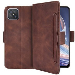 Cu clapetă pentru Oppo Reno 4 Z 5G, Card Slot, maro