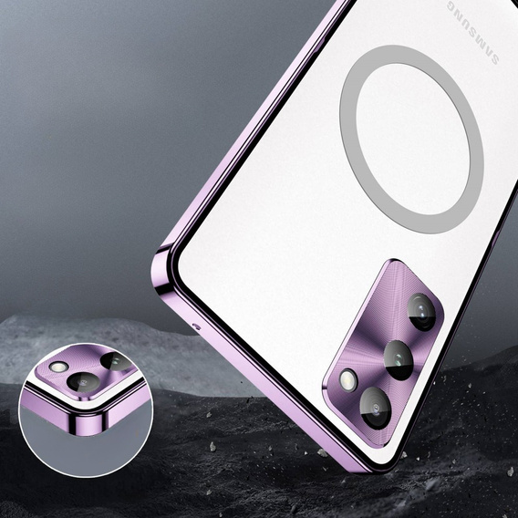 Carcasă de protecție pentru camera foto pentru Samsung Galaxy S20 FE, CamShield MagSafe, transparent / violet