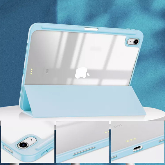 Husă pentru iPad 10.9 2022 10 Gen, Smartcase Hybrid, cu spațiu pentru stylus, albastru
