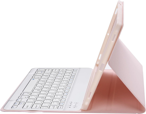 Husă cu tastatură bluetooth iluminată pentru iPad 10.9 2022 (10 gen.), roz