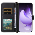 Carcasă cu clapetă pentru Oppo Reno 13 Pro 5G, Crossbody Leather Wallet, negru