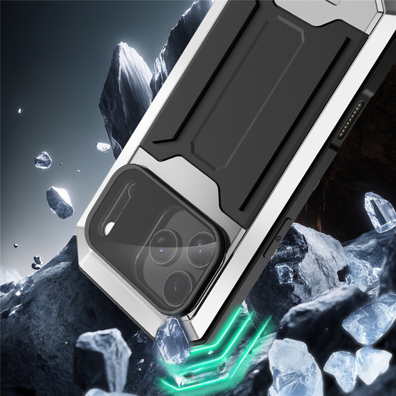 Carcasă blindată R-JUST cu protecție pentru ecran și suport pentru iPhone 17 Pro Max