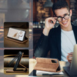 Husa CASEME pentru Samsung Galaxy S20 FE, Leather Wallet Case, maro