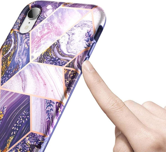 Huse pentru iPhone XR, Suritch Full Body Marble, violet