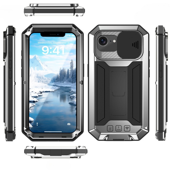 Husă blindată pentru iPhone 16E, R-JUST, de argint
