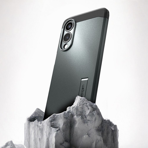 Carcasa Spigen pentru Samsung Galaxy A36 5G, Tough Armor Mag MagSafe, negru + 9H Tempered Glass