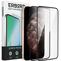 2x sticlă călită pentru iPhone X/XS/11 Pro, ERBORD 3D pentru întregul display