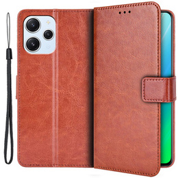 Cu clapetă pentru Xiaomi Redmi 12, Crazy Horse Wallet, maro