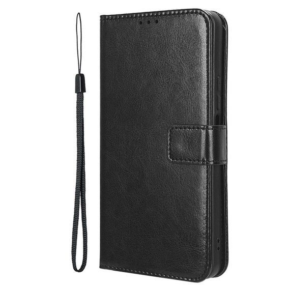 Cu clapetă pentru Infinix Hot 50i 4G, Crazy Horse Wallet, negru
