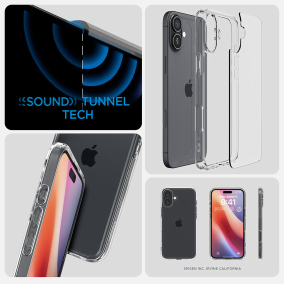 Carcasa Spigen pentru iPhone 16, Ultra Hybrid, transparentă + sticlă temperată 9H