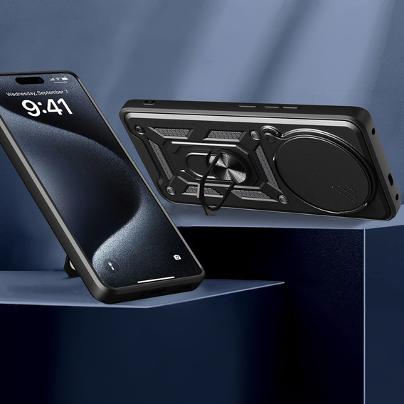 Husă blindată pentru Honor Magic 7 Lite, CamShield Slide, negru