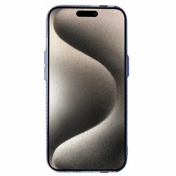 Carcasa pentru iPhone 15, Carbon Fiber MagSafe, albastru