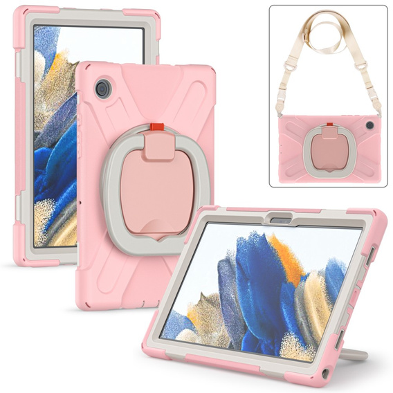 Husă pentru copii pentru Samsung Galaxy Tab A8 10.5 SM-X200 SM-X205, blindată cu curea, albastru