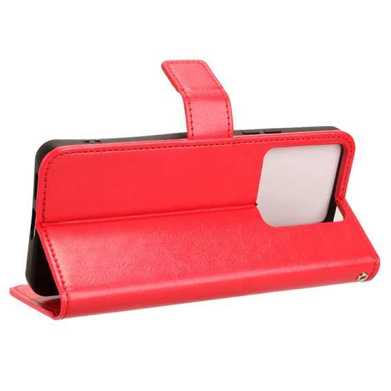Cu clapetă pentru Xiaomi Redmi Note 13 Pro 5G, Crazy Horse Wallet, roșu