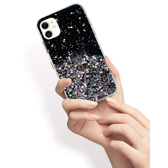 Huse pentru iPhone 12/12 Pro, Glittery, negru