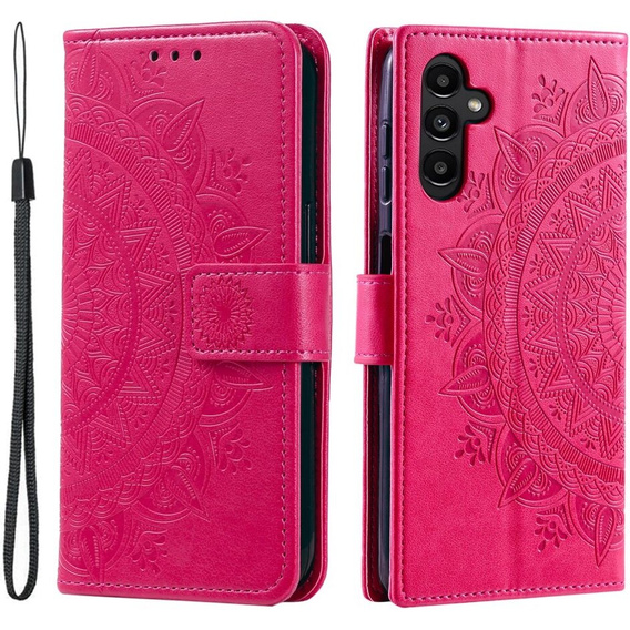Cu clapetă pentru Samsung Galaxy A35 5G, Mandala, roz