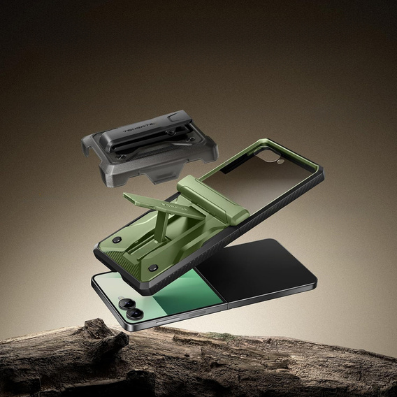 Husă Tongate MECH cu MagSafe pentru Samsung Galaxy Z Flip7 FE / Z Flip6, verde