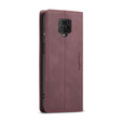 Husa CASEME pentru Xiaomi do Redmi Note 9s / 9 Pro, Leather Wallet Case, maroon