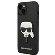 Karl Lagerfeld Huse pentru iPhone 14 Plus, Saffiano Karl's Head Patch, negru