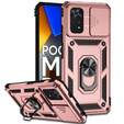 Husă blindată pentru Xiaomi Poco M4 Pro 4G, CamShield Slide, roz rose gold