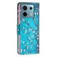 Cu clapetă pentru Xiaomi Redmi Note 13 Pro 5G, Wallet, Sakura albastru