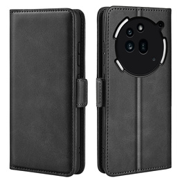 Cu clapetă pentru Nothing Phone 3a Pro, Leather Wallet, negru