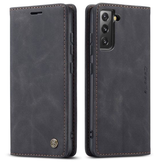 Husa CASEME pentru Samsung Galaxy S22+ Plus 5G, Leather Wallet Case, negru