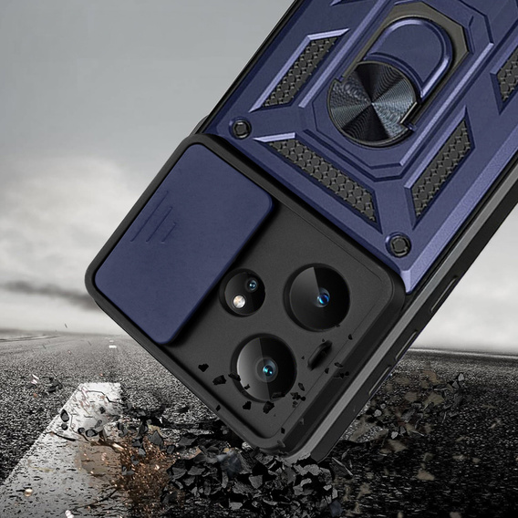 Husă blindată pentru Realme GT 7 / 7T, CamShield Slide, albastru