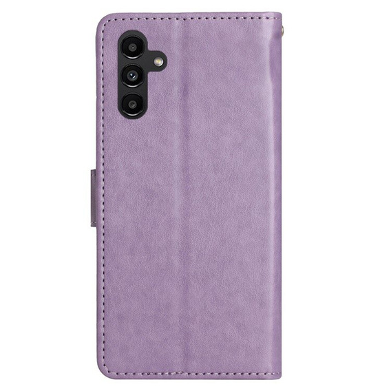 Cu clapetă pentru Samsung Galaxy A55 5G, Wallet, Butterfly, violet